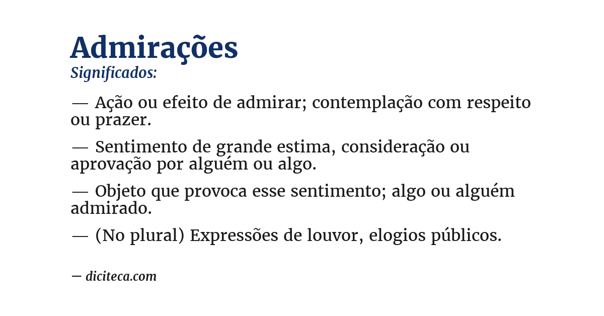 Significado de admirações