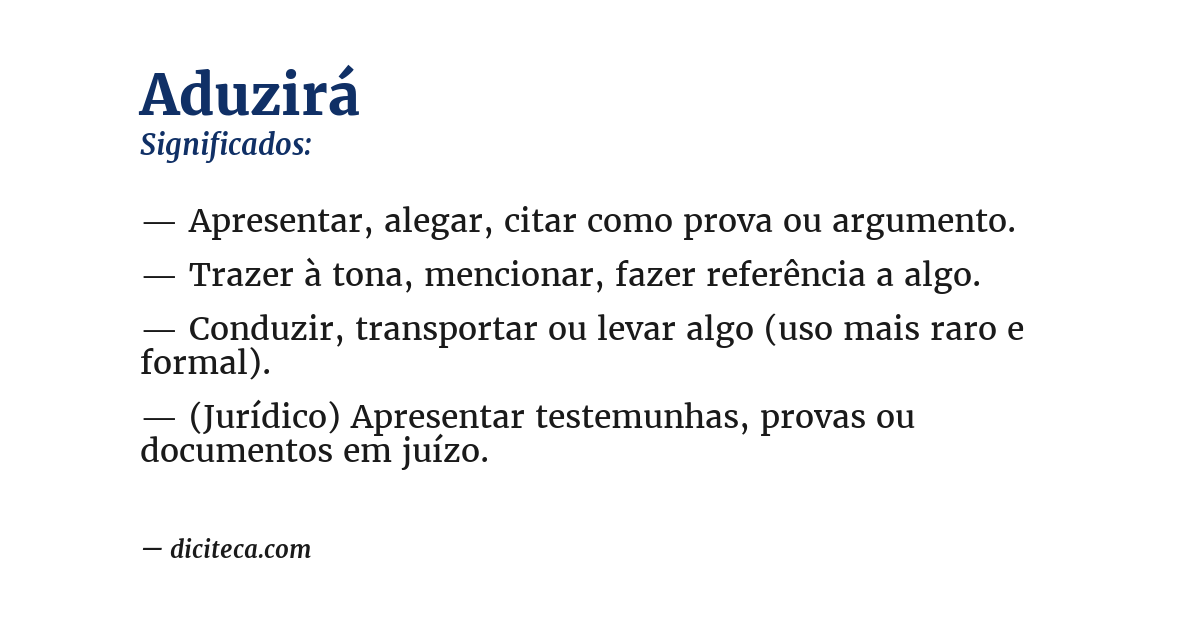 Significado de aduzirá