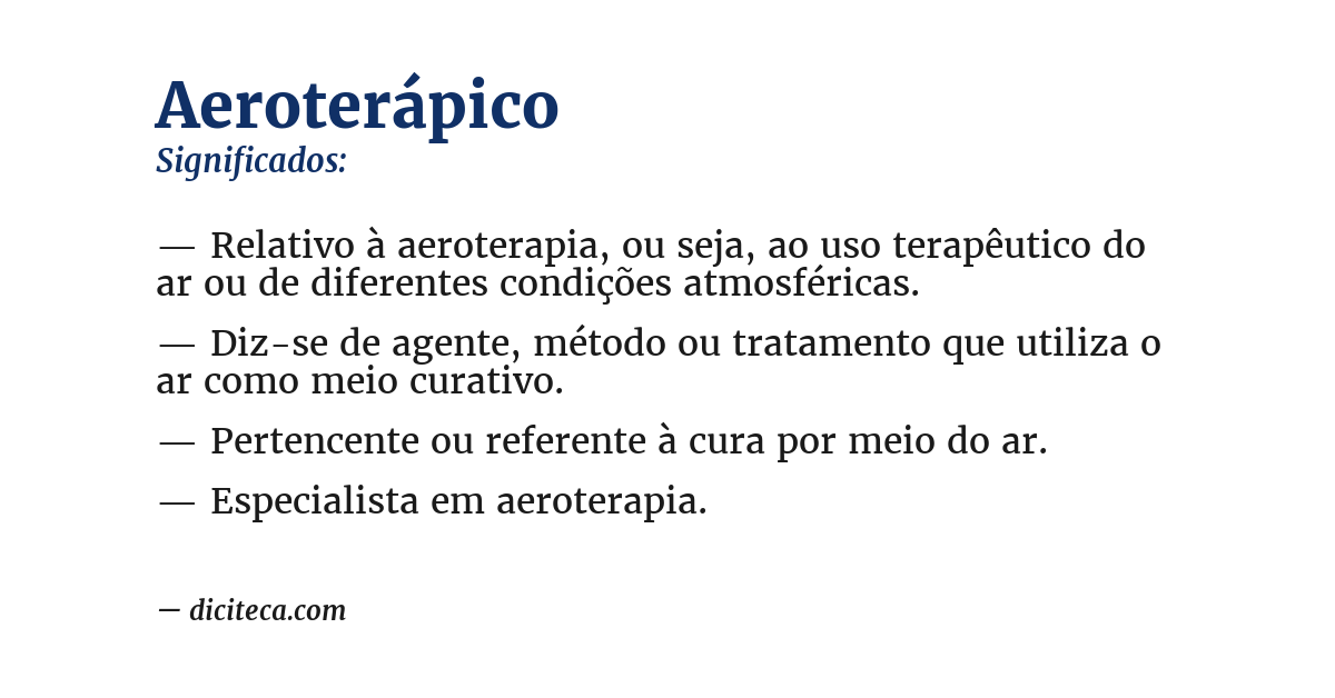 Significado de aeroterápico