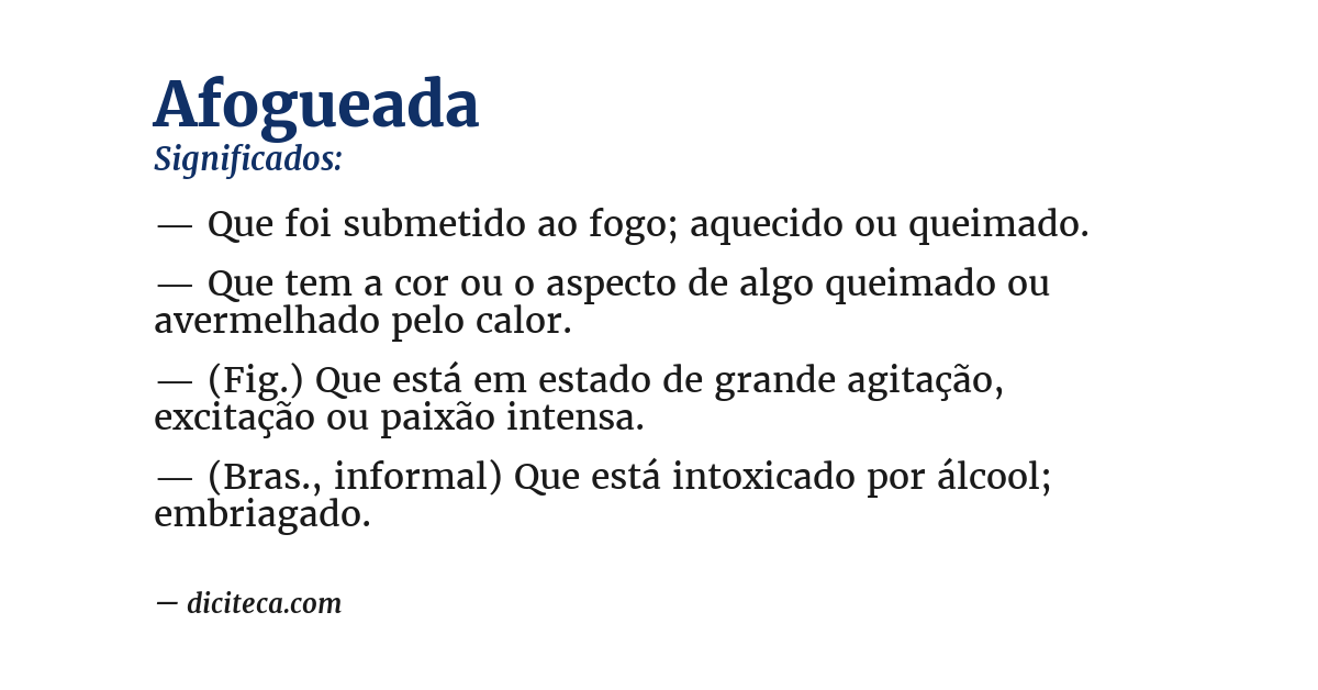 Significado de afogueada