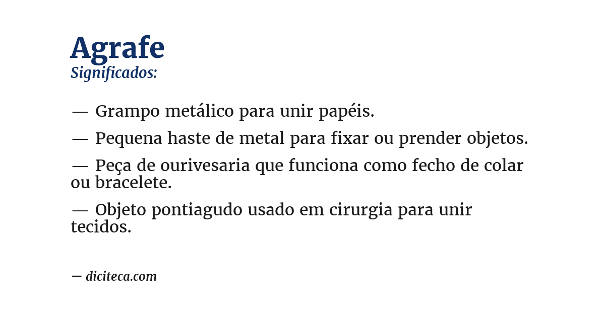 Significado de agrafe
