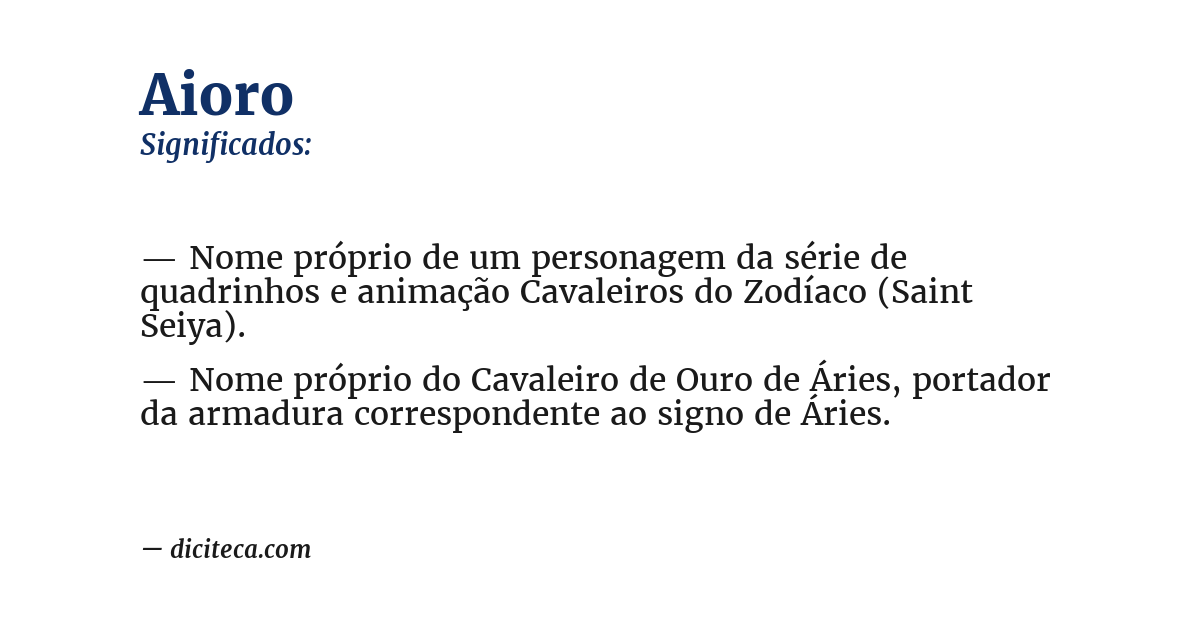 Significado de aioro