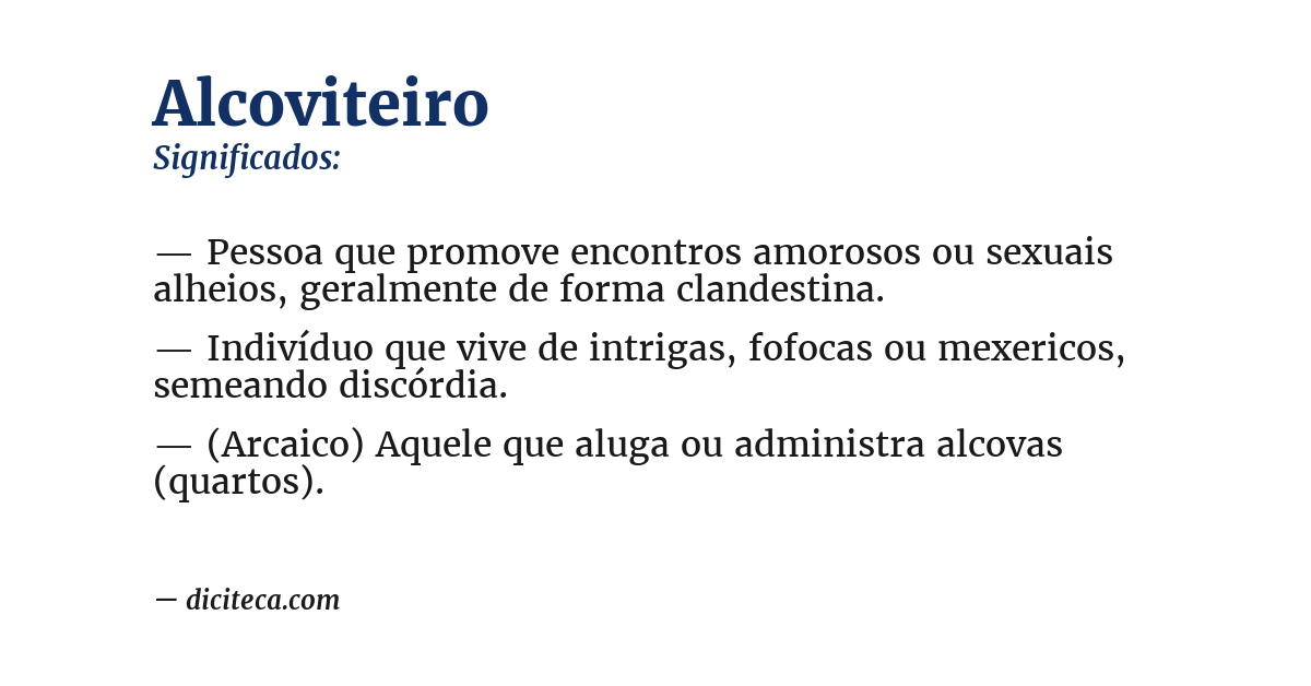 Significado de alcoviteiro