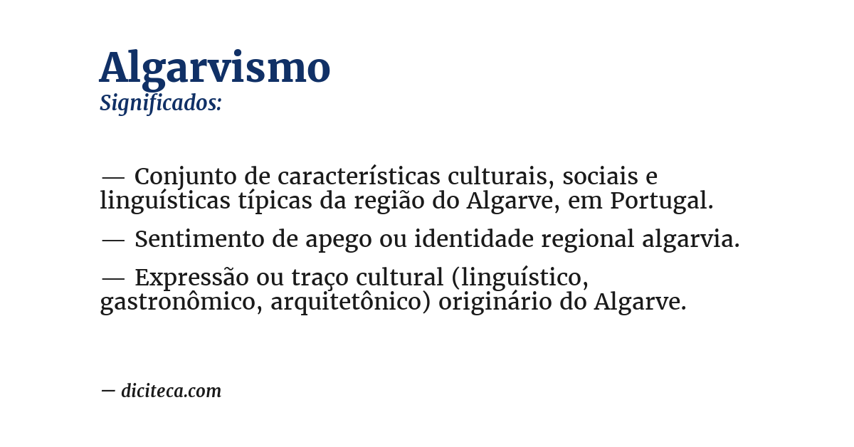 Significado de algarvismo