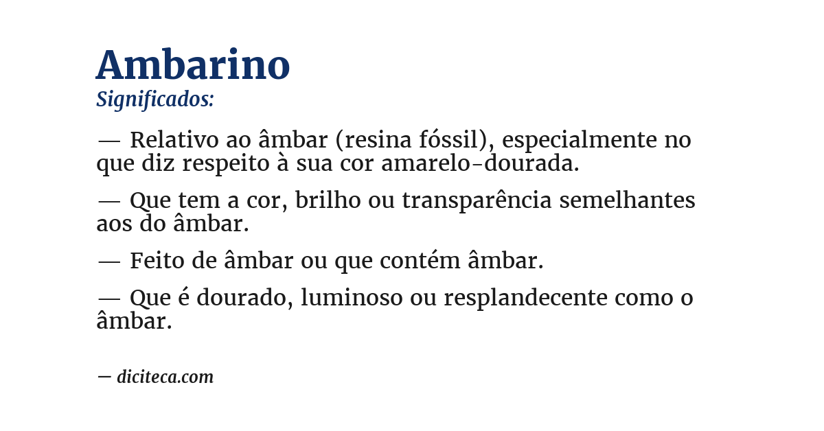 Significado de ambarino