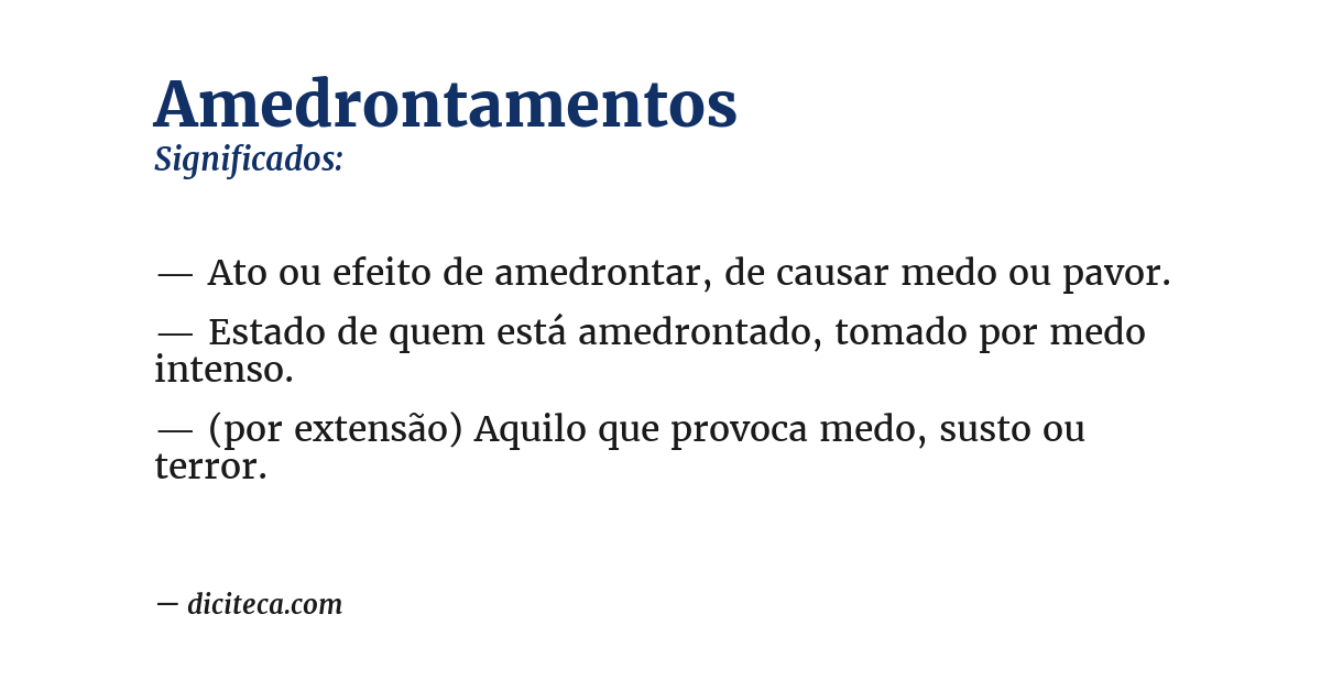 Significado de amedrontamentos