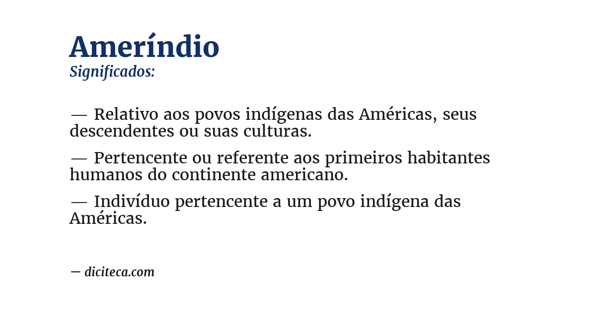 Significado de ameríndio