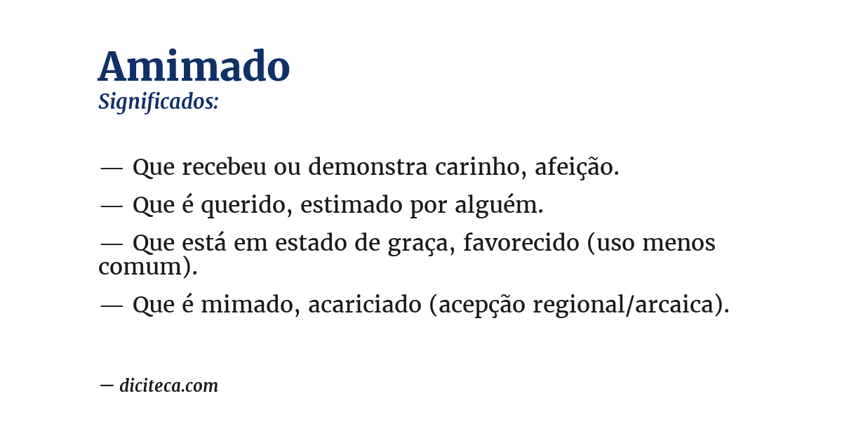 Significado de amimado