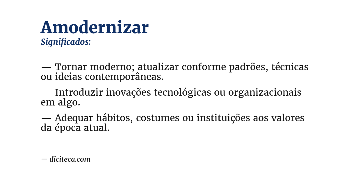 Significado de amodernizar
