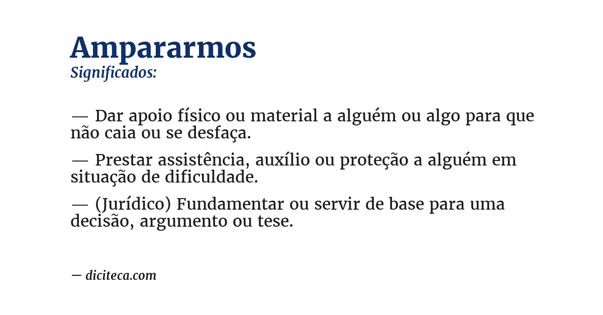 Significado de ampararmos
