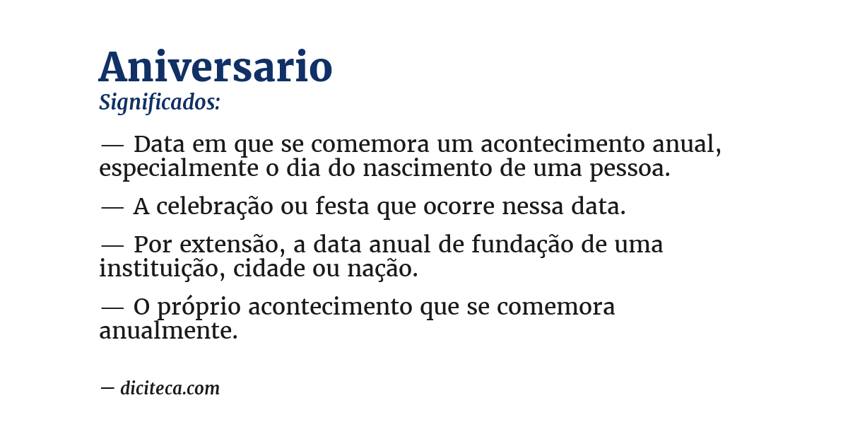 Significado de aniversario
