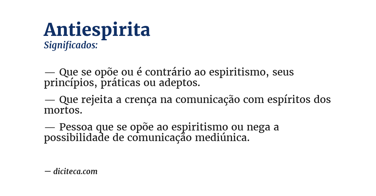 Significado de antiespirita