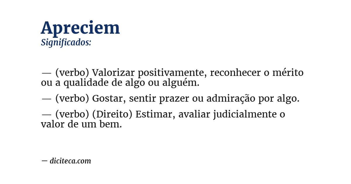 Significado de apreciem