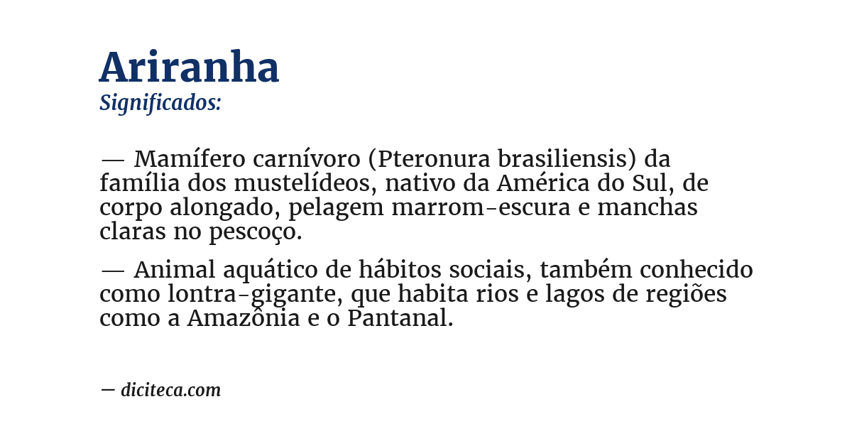 Significado de ariranha