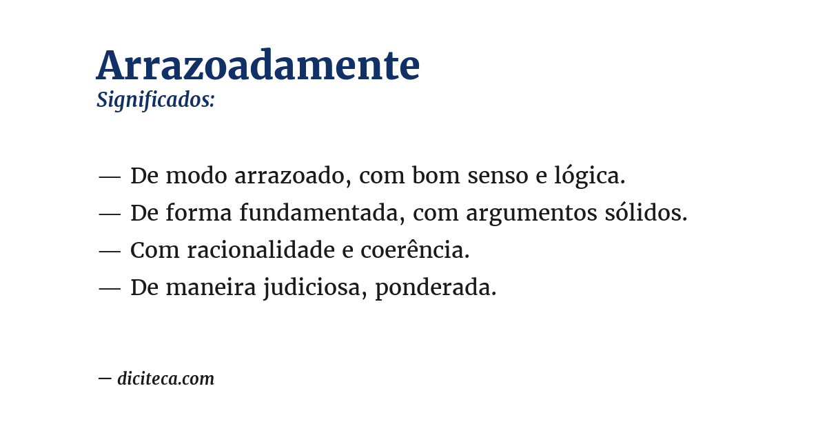 Significado de arrazoadamente