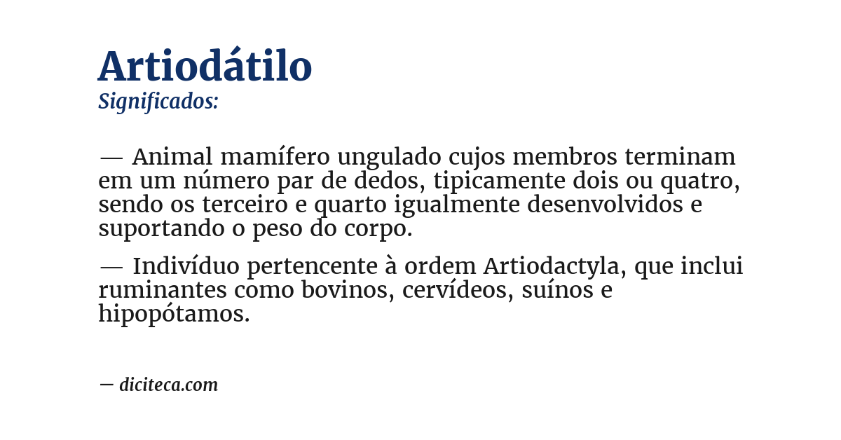 Significado de artiodátilo