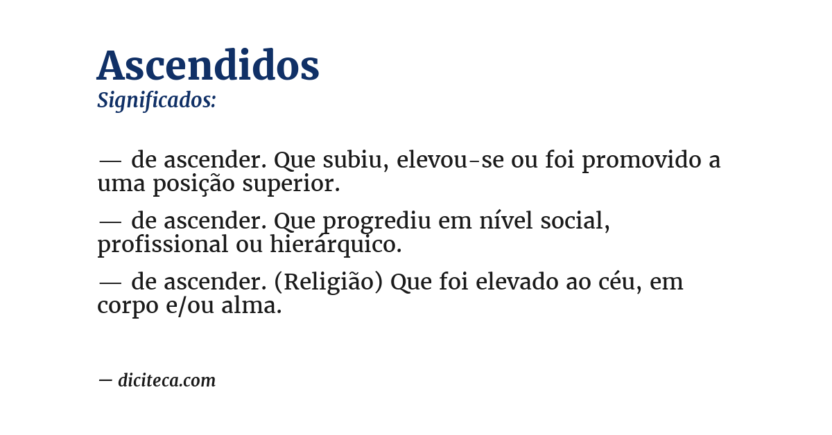 Significado de ascendidos