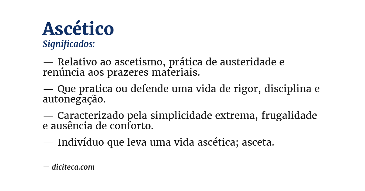 Significado de ascético