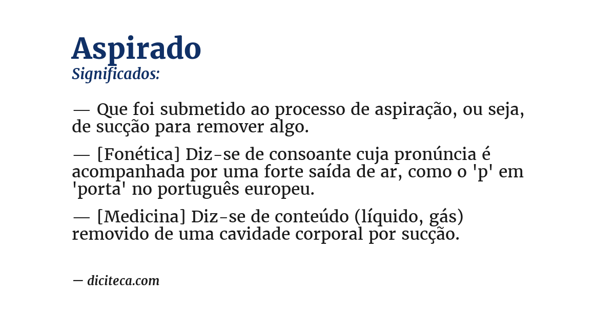Significado de aspirado