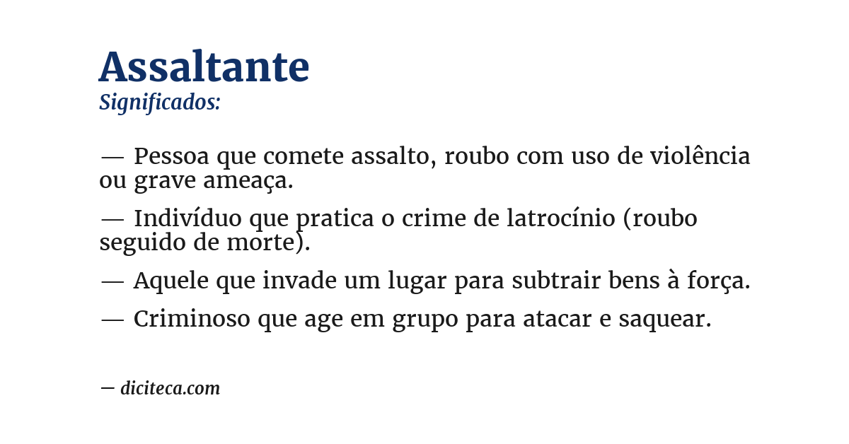 Significado de assaltante