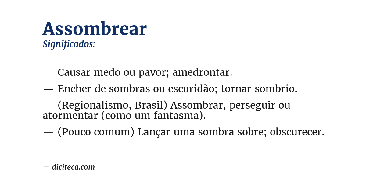 Significado de assombrear