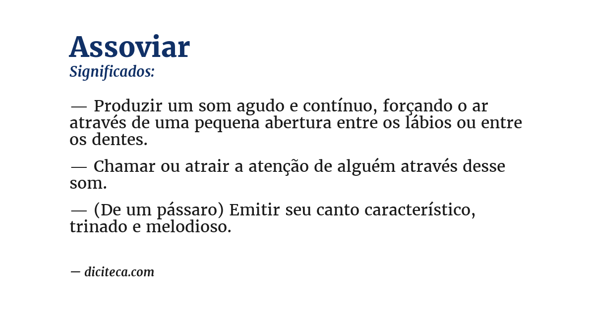 Significado de assoviar
