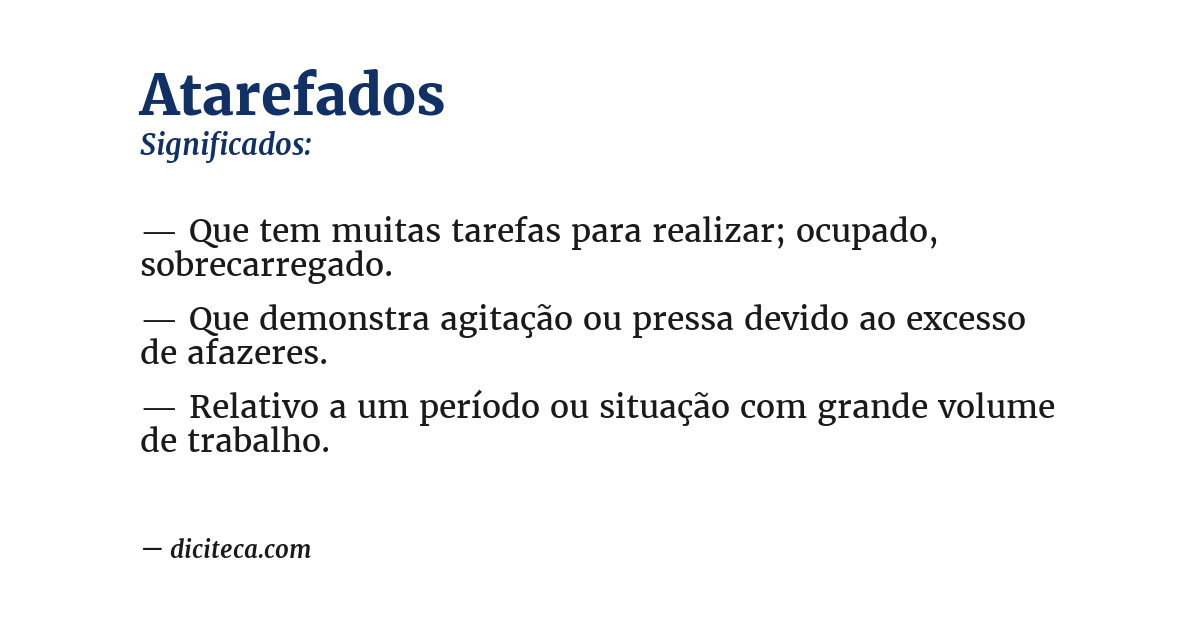 Significado de atarefados