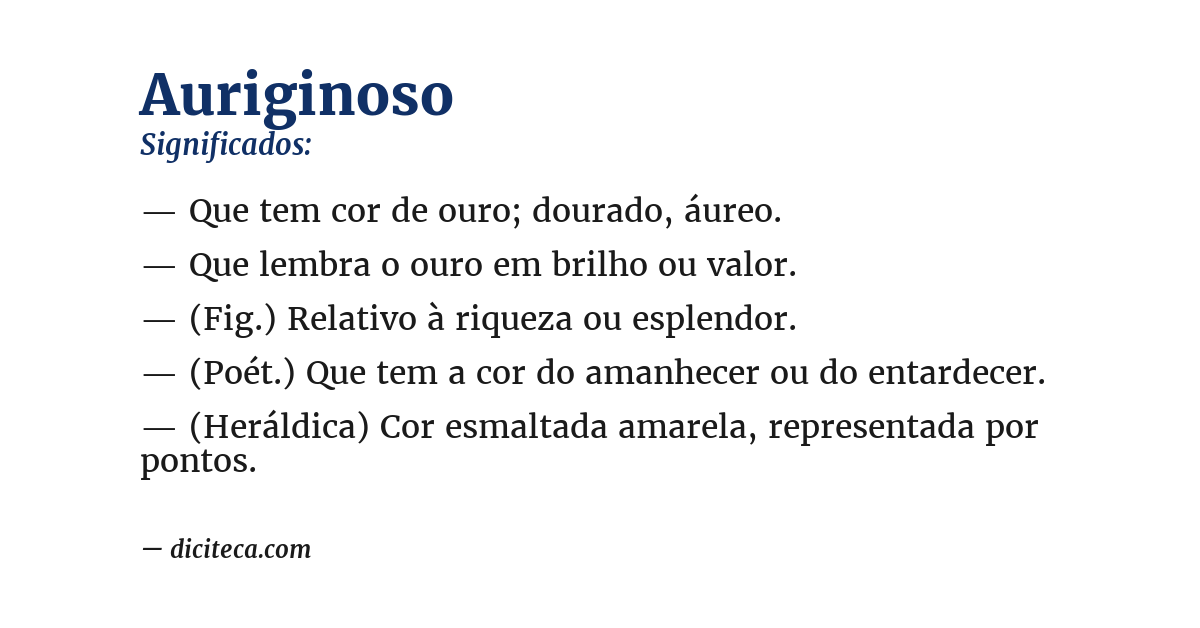 Significado de auriginoso