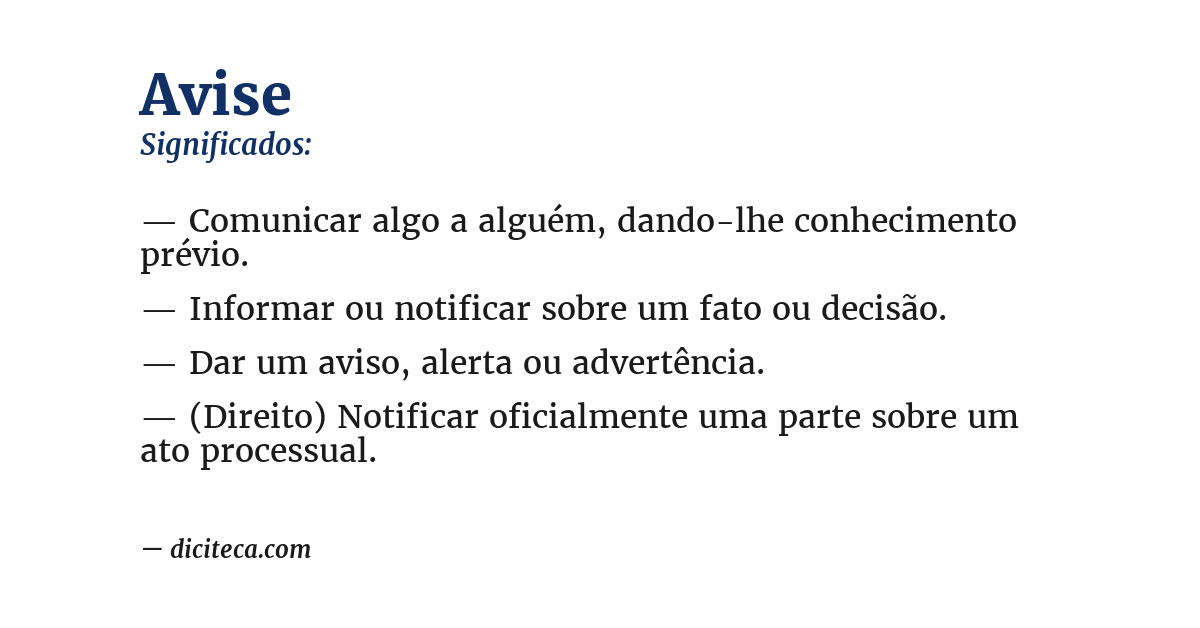 Significado de avise