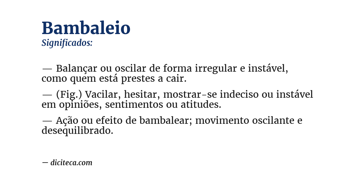Significado de bambaleio