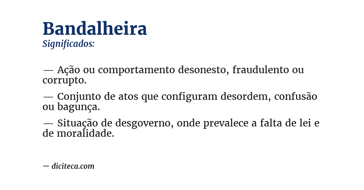 Significado de bandalheira