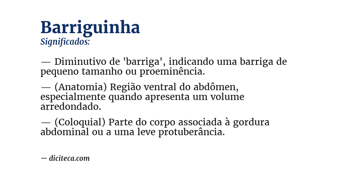 Significado de barriguinha