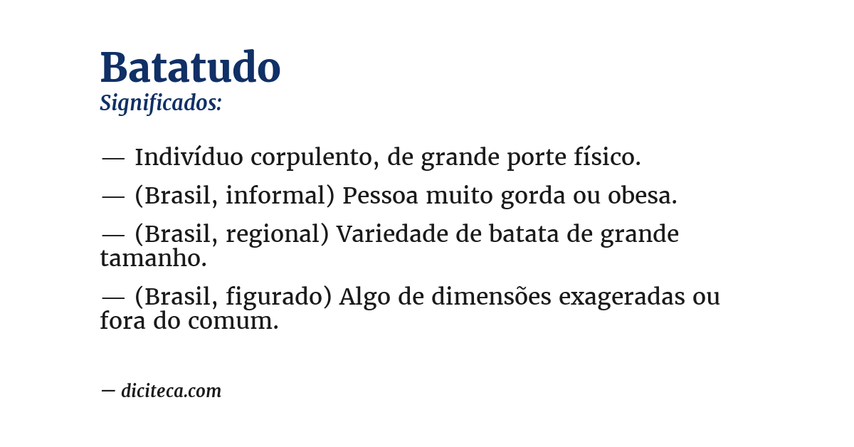 Significado de batatudo