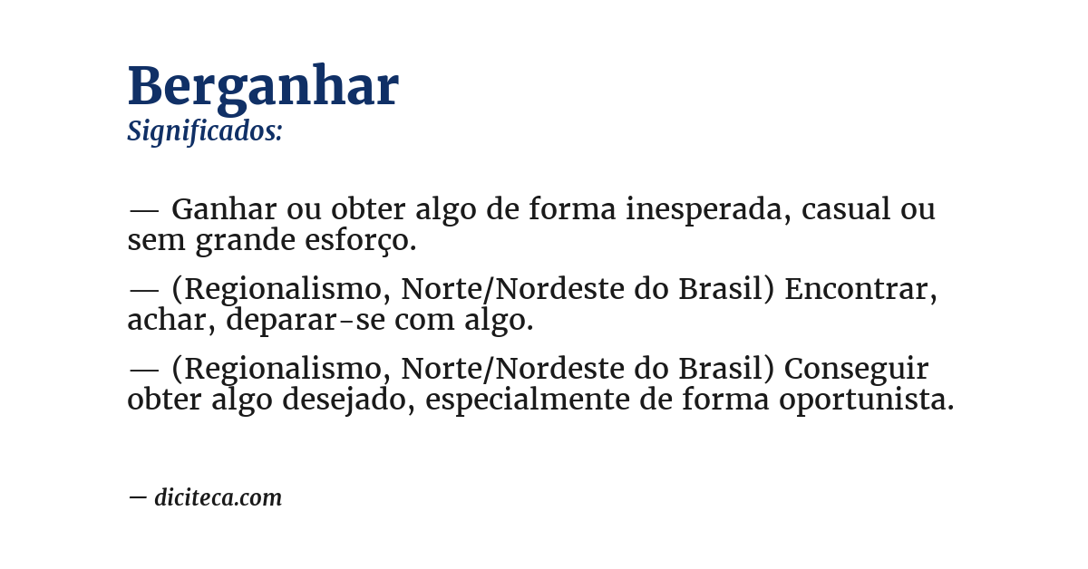 Significado de berganhar