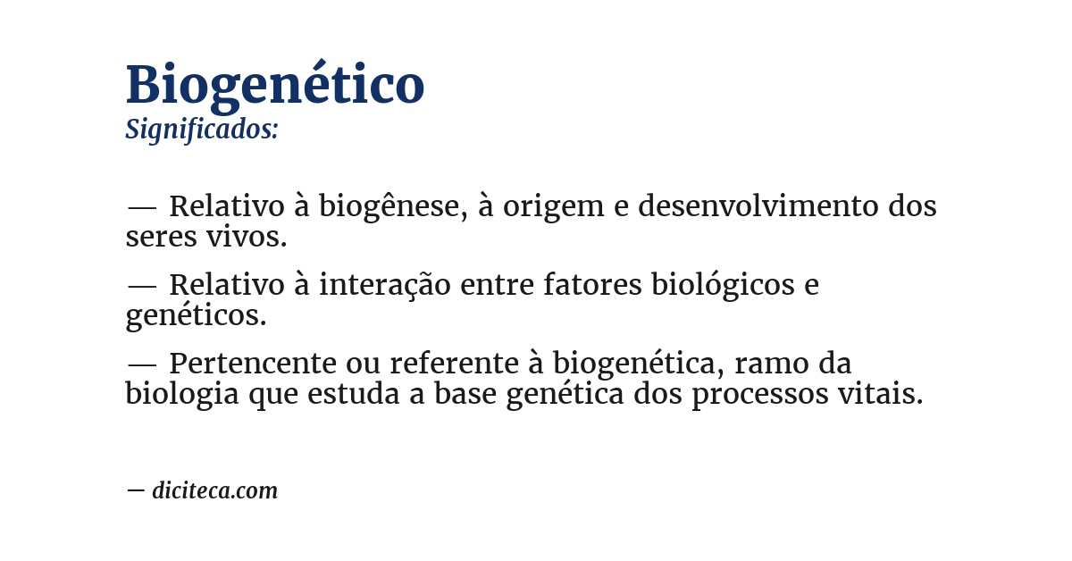Significado de biogenético