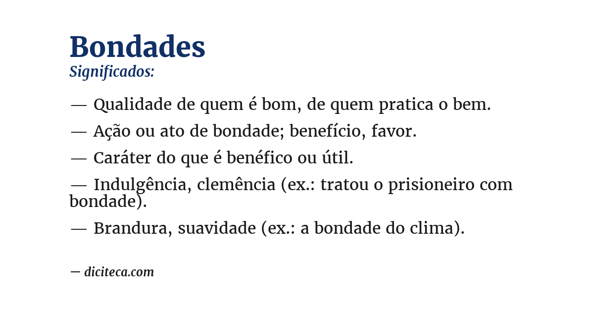 Significado de bondades