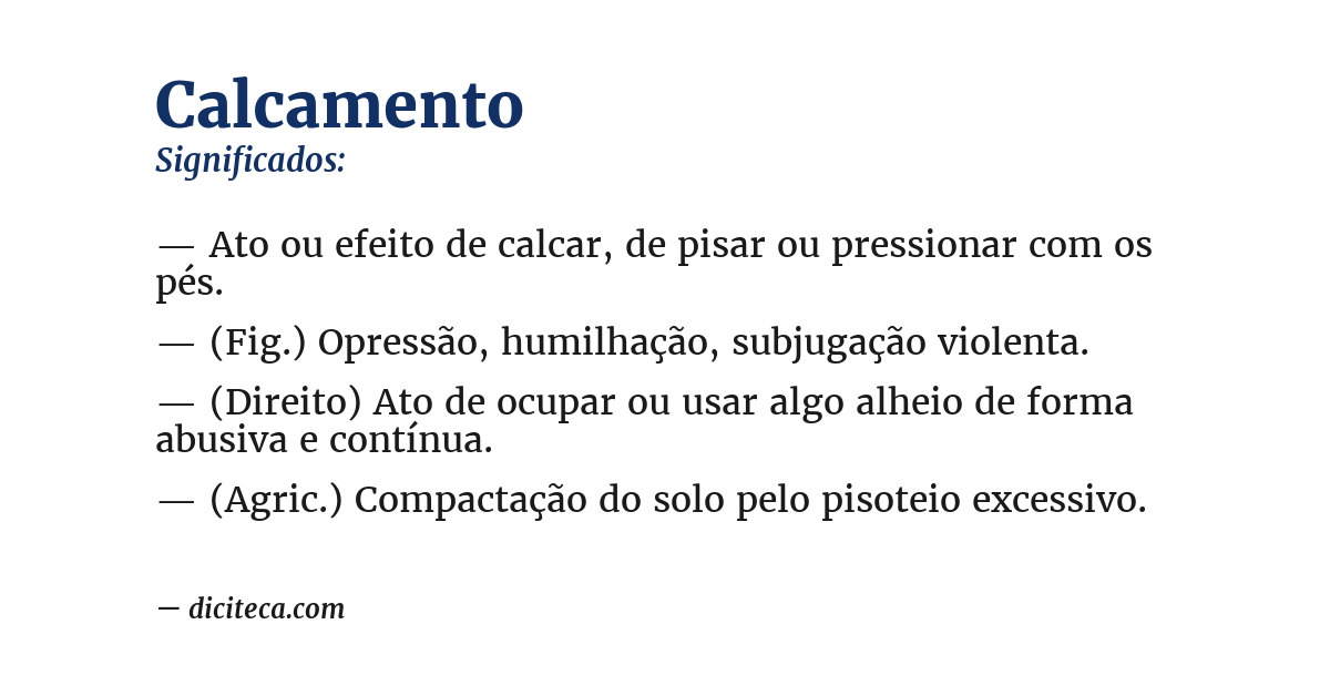 Significado de calcamento