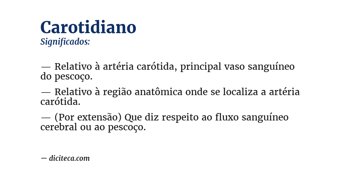 Significado de carotidiano