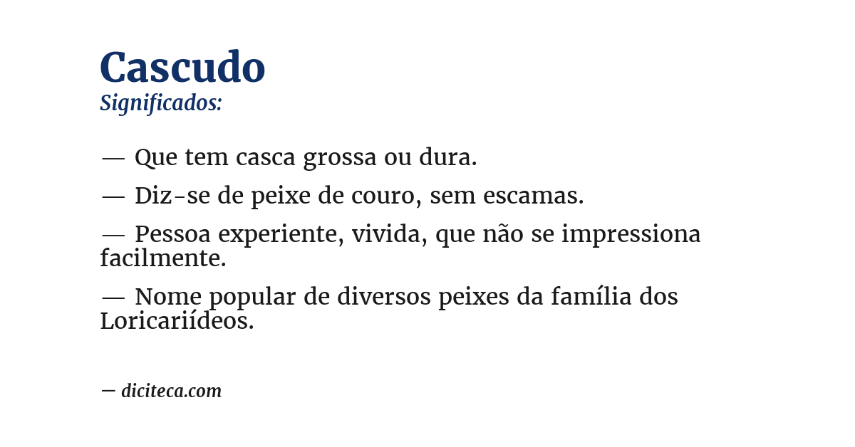 Significado de cascudo