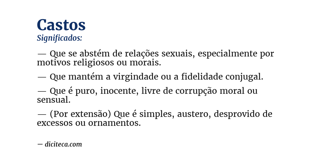 Significado de castos