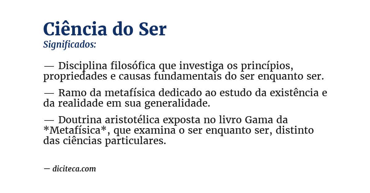 Significado de ciência do ser