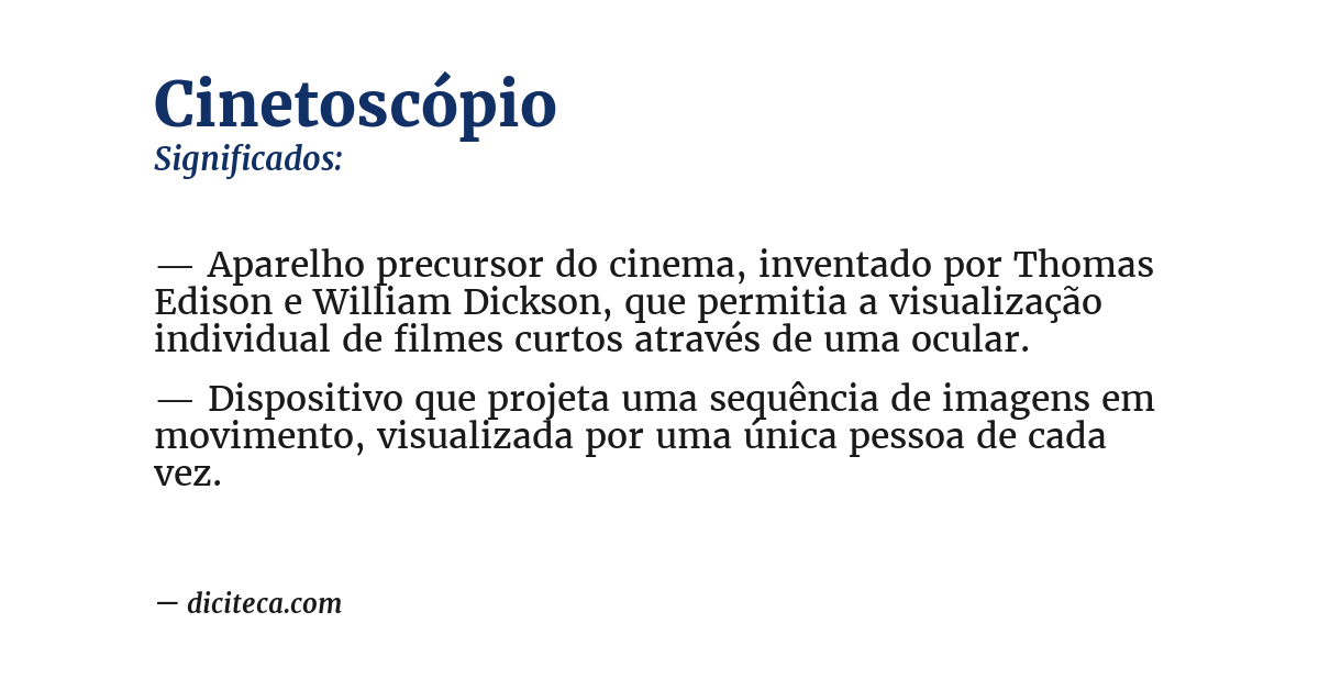 Significado de cinetoscópio