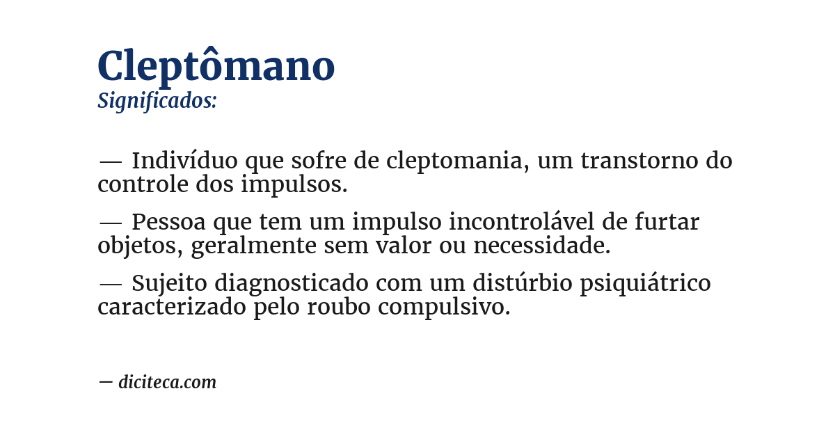 Significado de cleptômano
