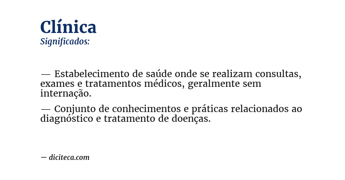 Significado de clínica