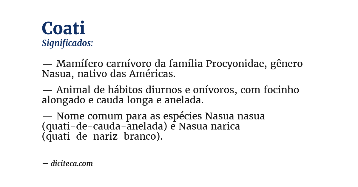 Significado de coati
