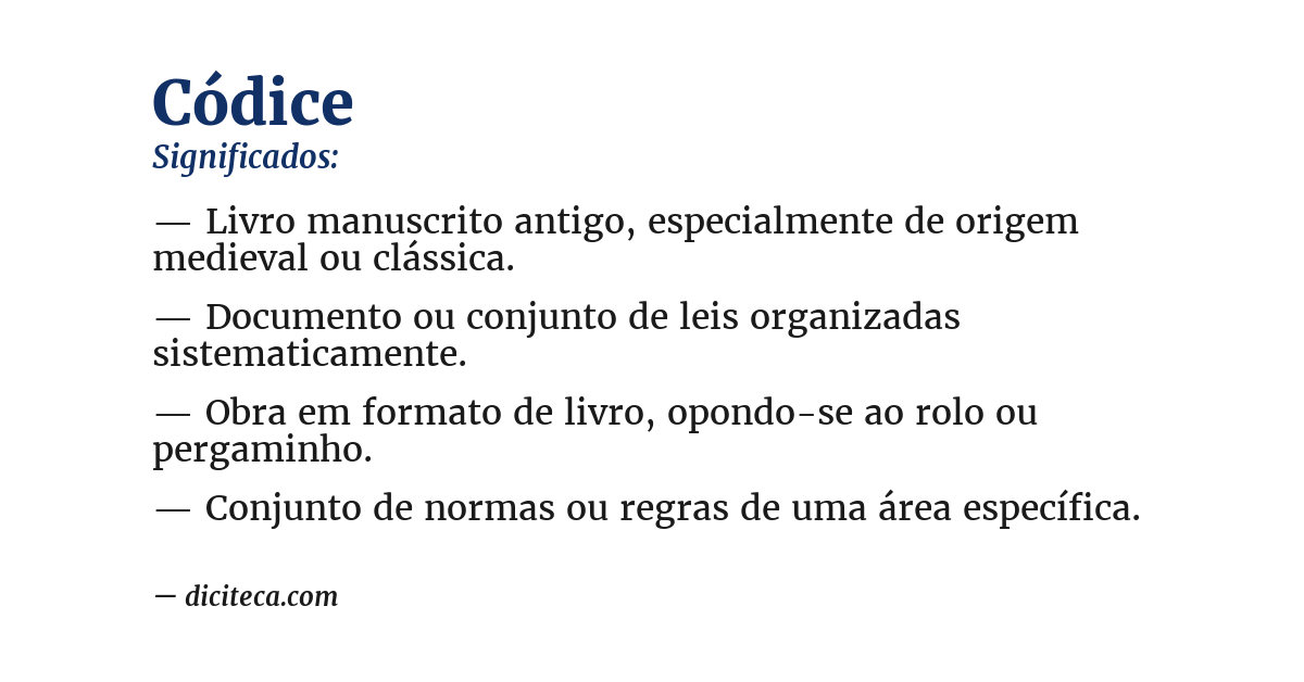 Significado de códice
