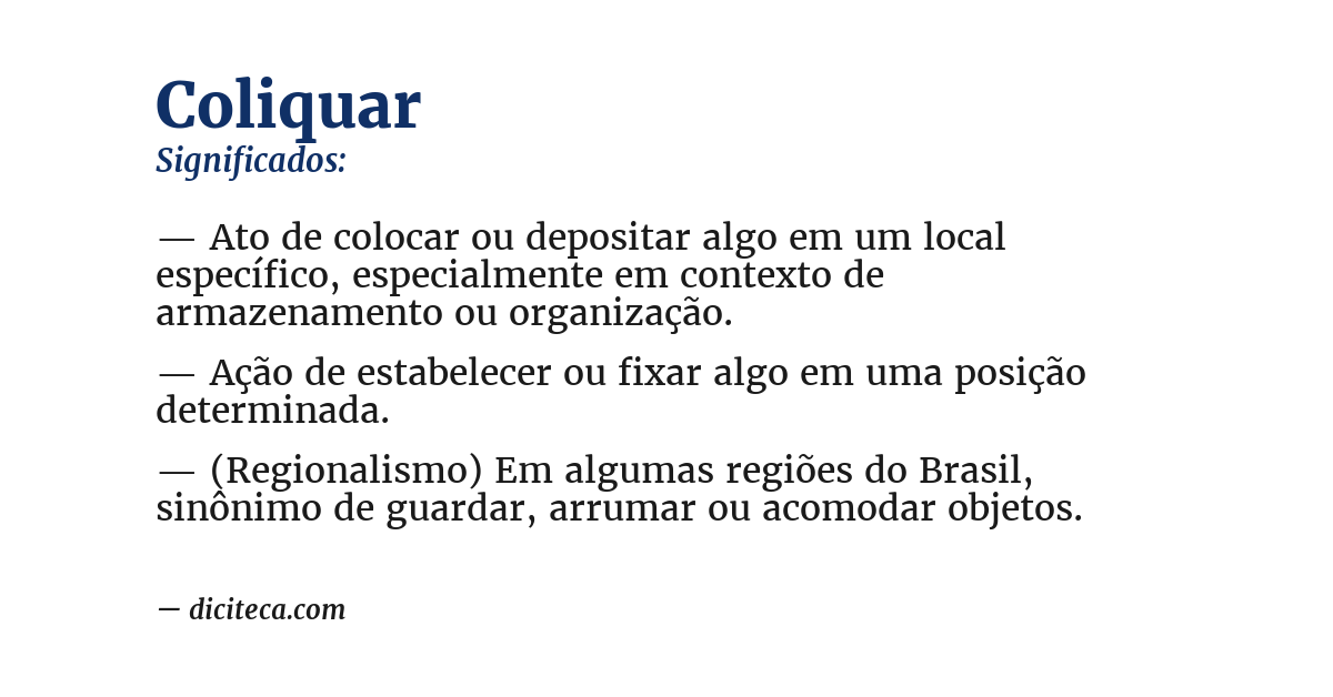 Significado de coliquar