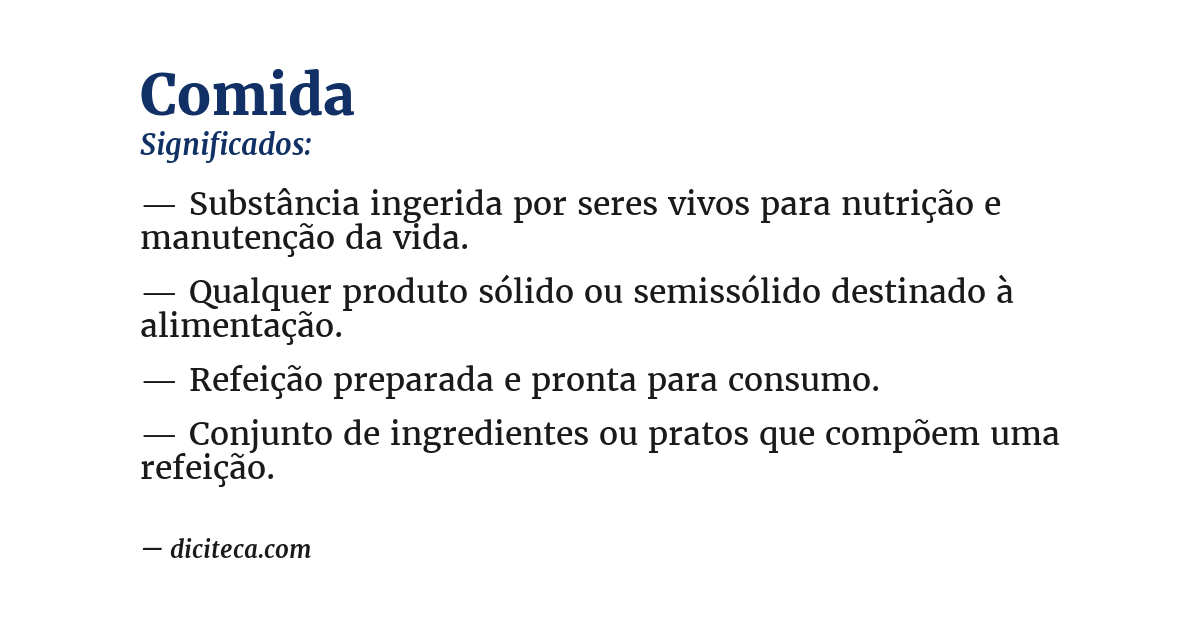 Significado de comida