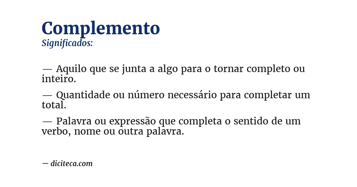 Significado de complemento