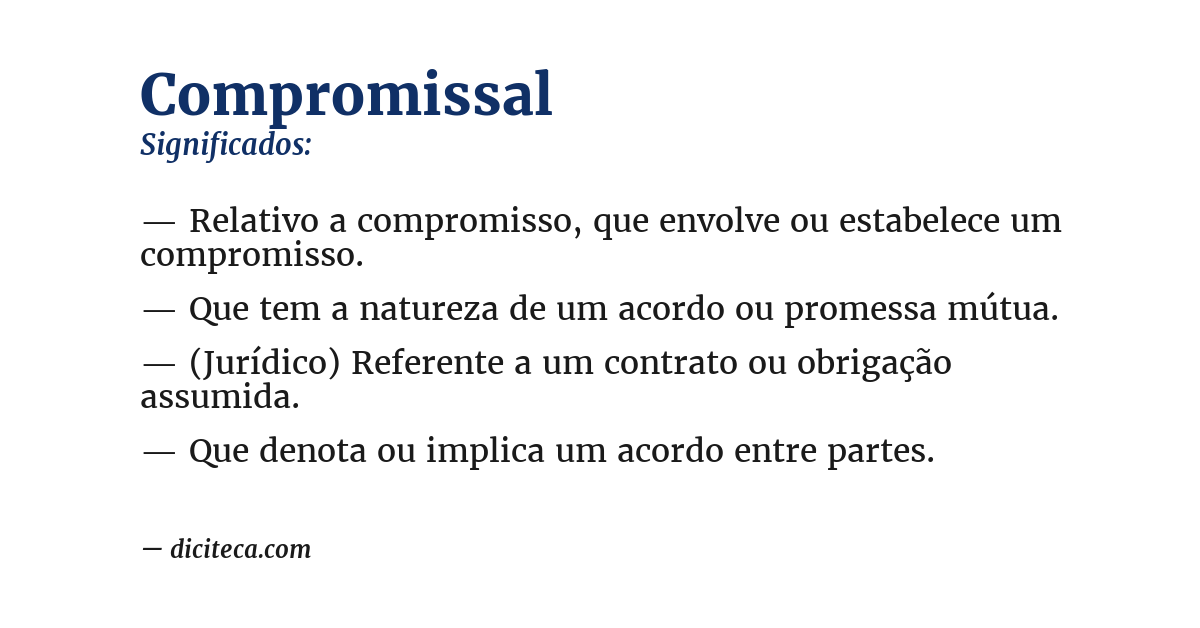 Significado de compromissal